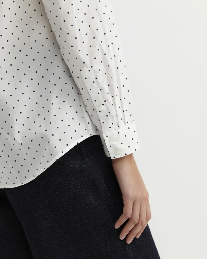 Women Sportscraft Shirts Spot Long Sleeve Lily Voile Shirt Whitenavy