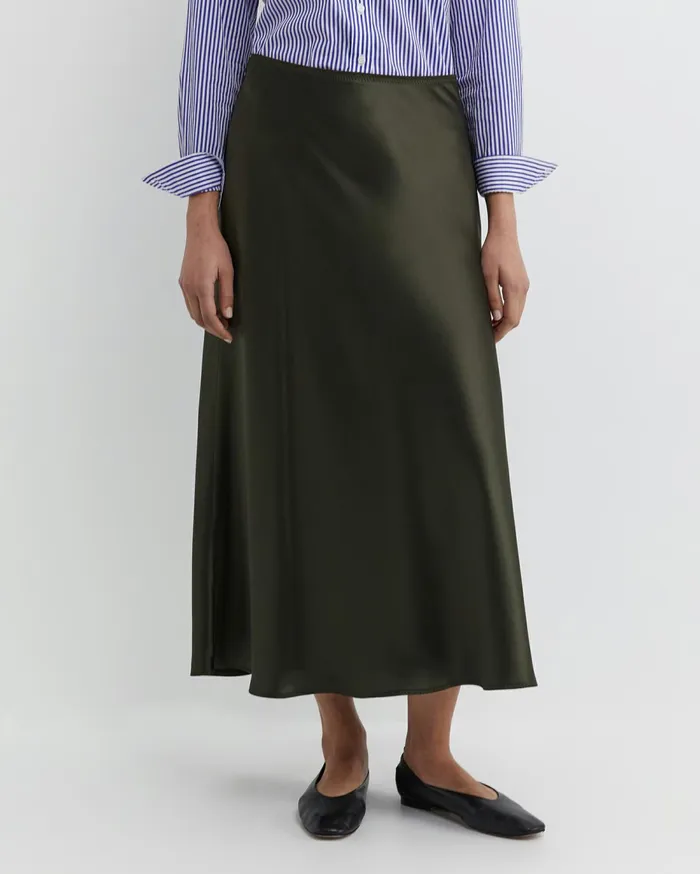 Women Sportscraft Skirts Charlotte Bias Slip Skirt Dark Khaki