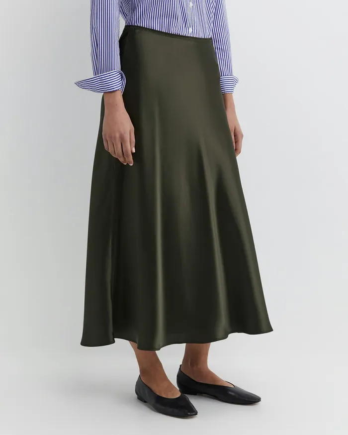 Women Sportscraft Skirts Charlotte Bias Slip Skirt Dark Khaki