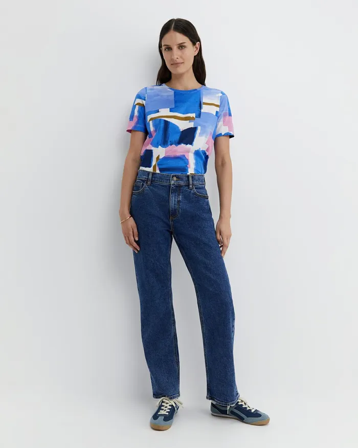 Women Sportscraft Tops and Tees Martine Mercerised Tee Blue Multi