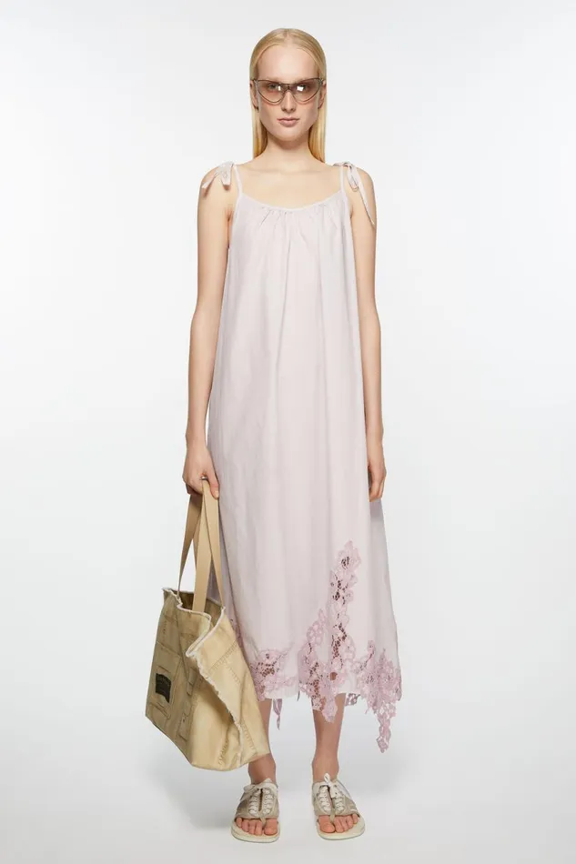 Women Strap Lace Dress Light Lilac Purple Acne Studios Dresses