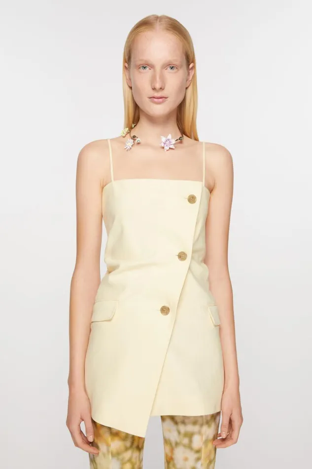 Women Strap Suit Top Soft Yellow Acne Studios Shirts and Blouses