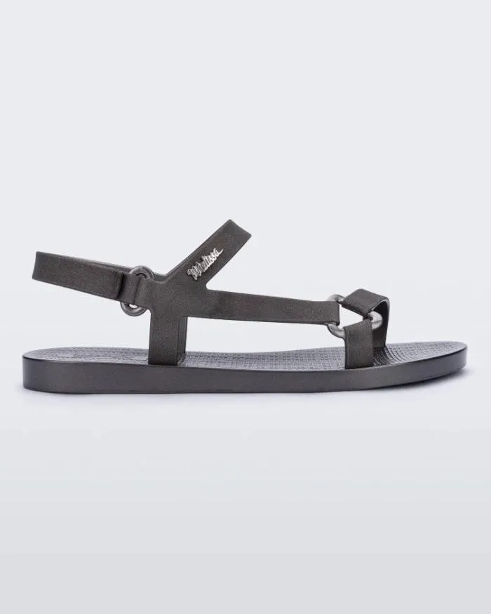 Women Sun Downtown Graphite Metallic Melissa Sandals
