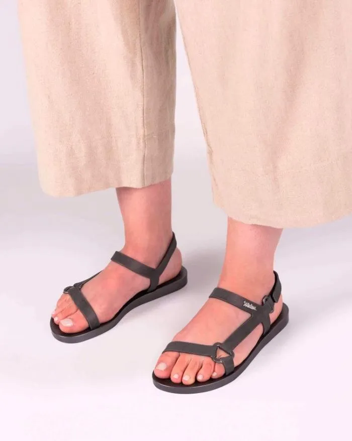 Women Sun Downtown Graphite Metallic Melissa Sandals