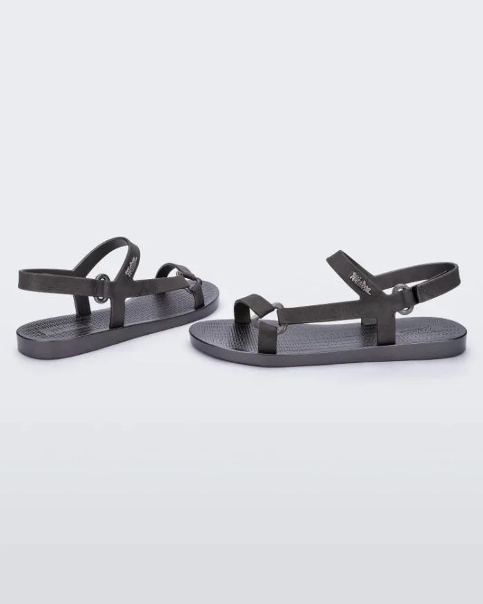 Women Sun Downtown Graphite Metallic Melissa Sandals
