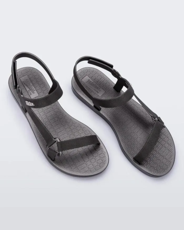 Women Sun Downtown Graphite Metallic Melissa Sandals