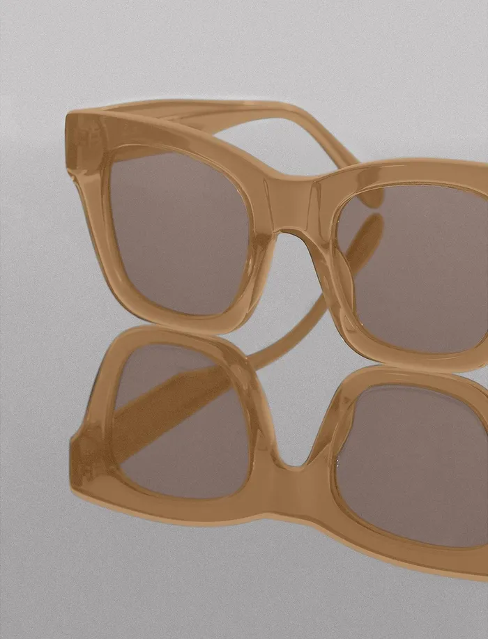 Women Sunglasses BCBG Modern Muse Square Sunglasses Nude