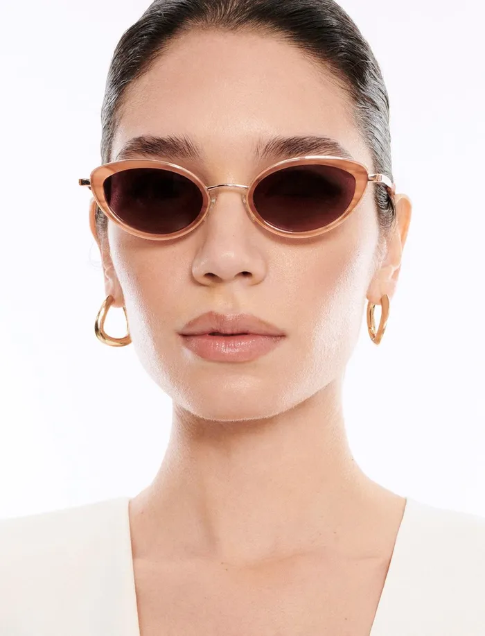 Women Sunglasses BCBG Rose Gold 1994 Oval Sunglasses Rose Goldblush