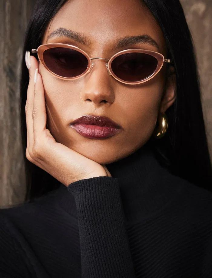 Women Sunglasses BCBG Rose Gold 1994 Oval Sunglasses Rose Goldblush