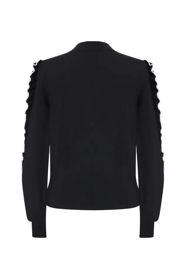 Women Sweater With Ruffle Detail Black Black Sonia Rykiel Sweaters