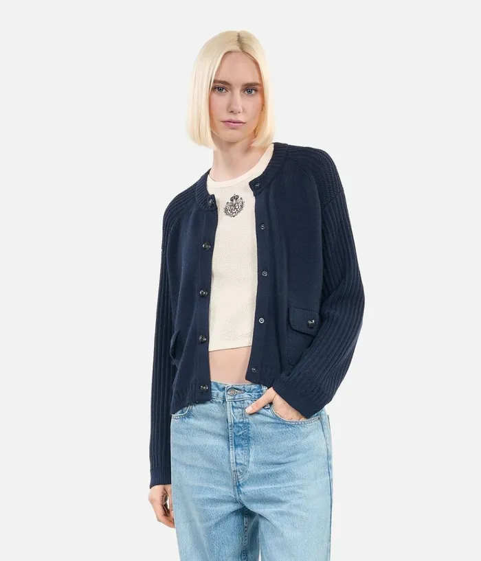 Women Sweaters THE KOOPLES Navy Blue Wool Cardigan