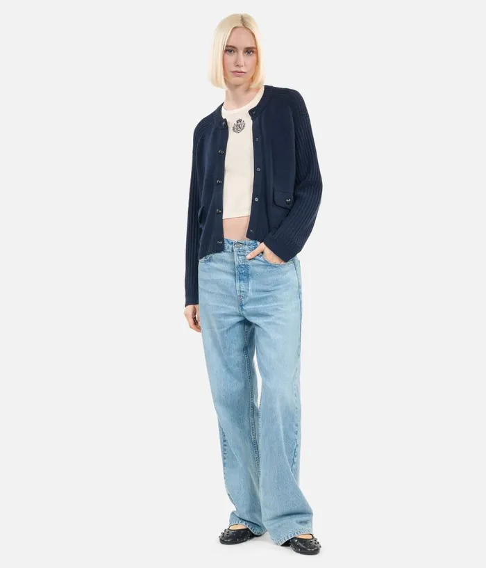 Women Sweaters THE KOOPLES Navy Blue Wool Cardigan Women Sweaters THE KOOPLES Navy Blue Wool Cardigan