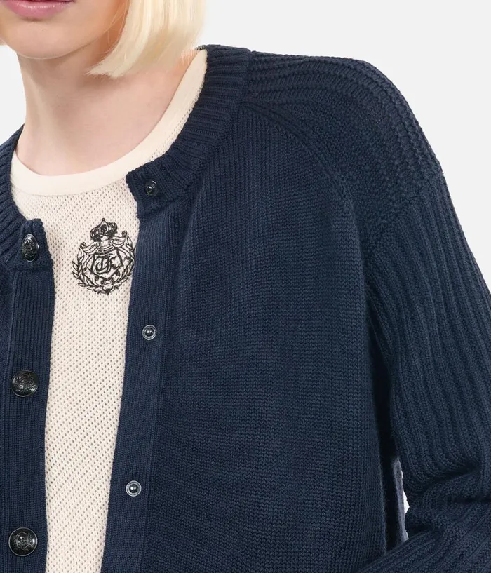 Women Sweaters THE KOOPLES Navy Blue Wool Cardigan Women Sweaters THE KOOPLES Navy Blue Wool Cardigan