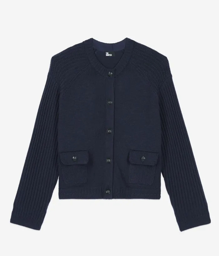 Women Sweaters THE KOOPLES Navy Blue Wool Cardigan Women Sweaters THE KOOPLES Navy Blue Wool Cardigan