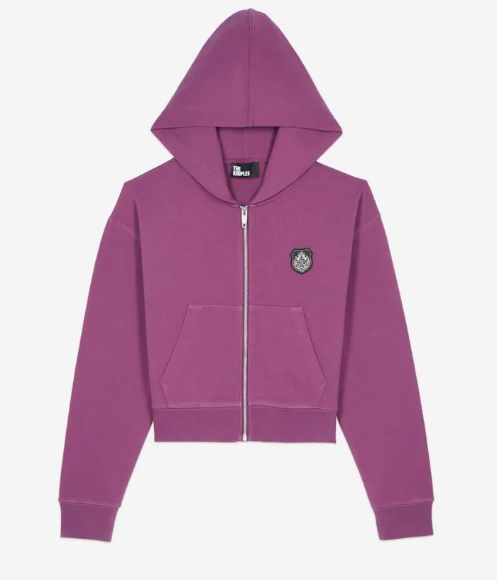 Women Sweatshirts THE KOOPLES Purple Blazon Hoodie Women Sweatshirts THE KOOPLES Purple Blazon Hoodie