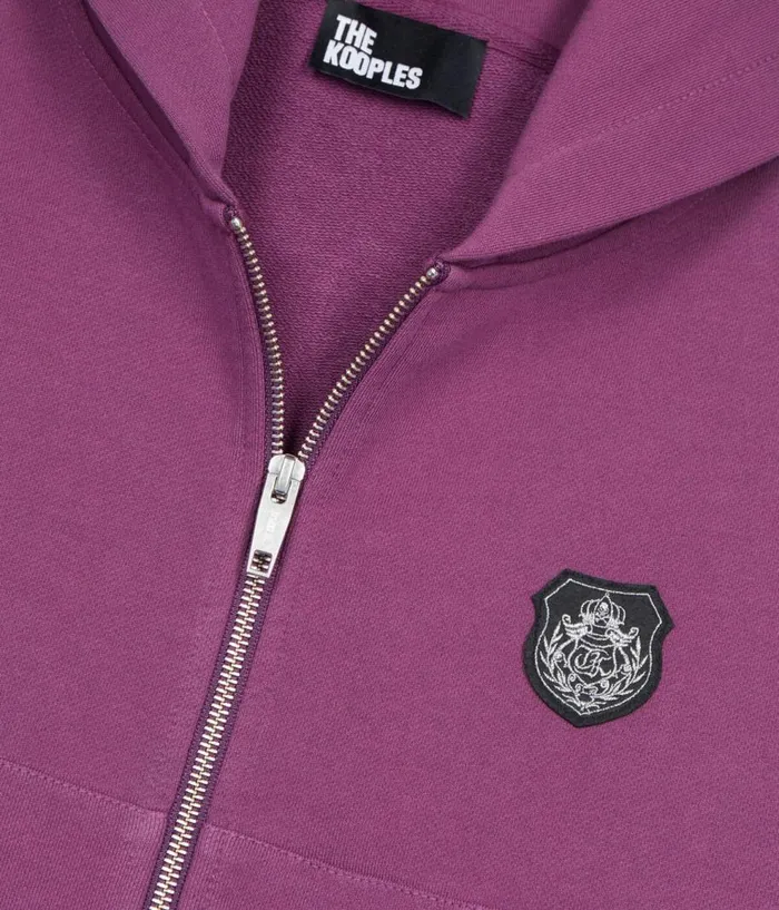 Women Sweatshirts THE KOOPLES Purple Blazon Hoodie Women Sweatshirts THE KOOPLES Purple Blazon Hoodie