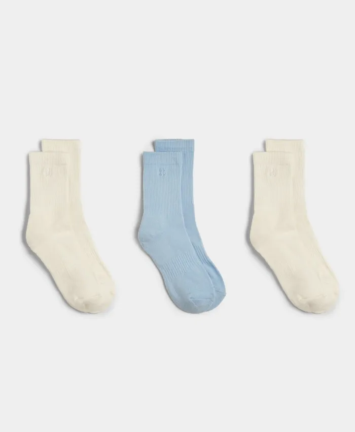 Women Sweaty Betty Essentials 3 Pack Breeze Blue Socks