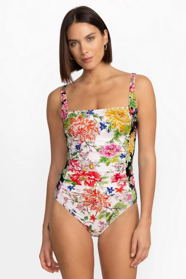 Women Swim and Resort Johnny Was METALLI MIX RUCHED ONE PIECE Metalli Giorno