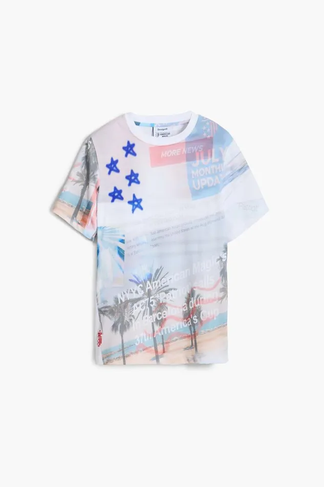 Women Tshirts Desigual American Magic Printed Tshirt