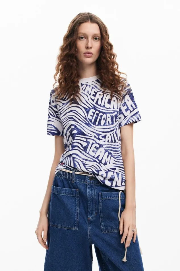 Women Tshirts Desigual Blue American Magic Tshirt