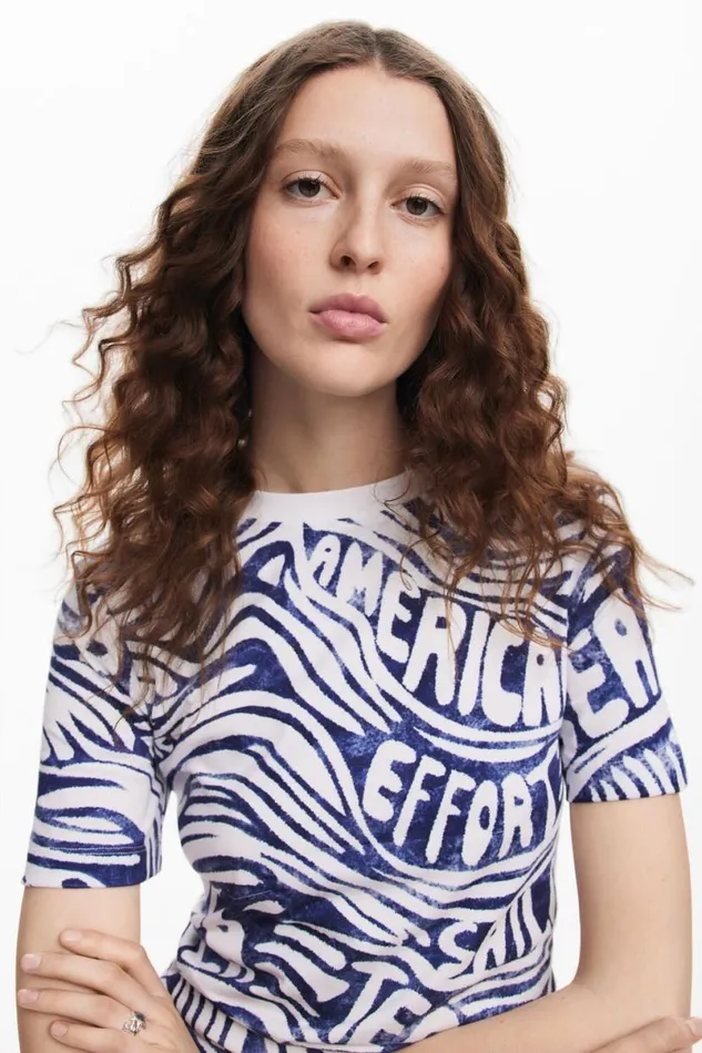 Women Tshirts Desigual Blue American Magic Tshirt