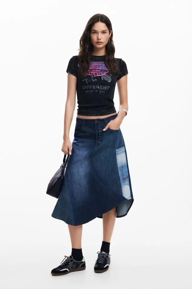 Women Tshirts Desigual Painted Shortsleeve Tshirt