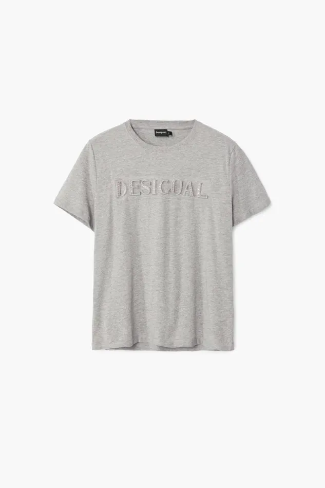 Women Tshirts Desigual Tshirt With Rhinestone Logo