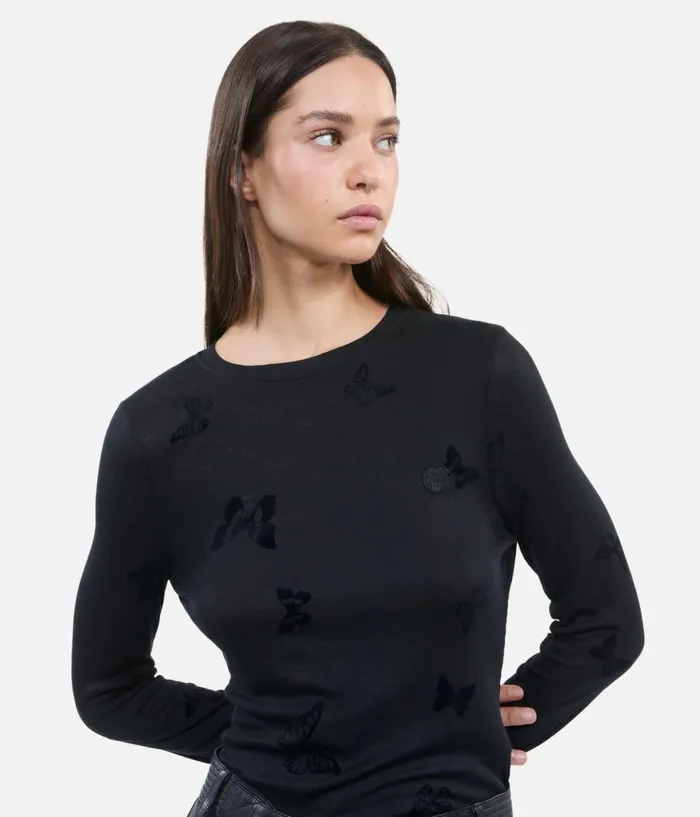 Women Tshirts THE KOOPLES Black Longsleeved Tshirt