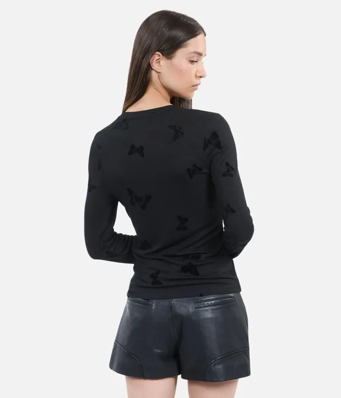 Women Tshirts THE KOOPLES Black Longsleeved Tshirt Women Tshirts THE KOOPLES Black Longsleeved Tshirt