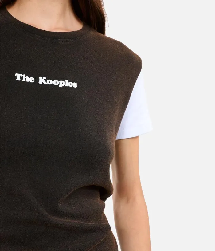 Women Tshirts THE KOOPLES Dark Brown Logo Tshirt Women Tshirts THE KOOPLES Dark Brown Logo Tshirt