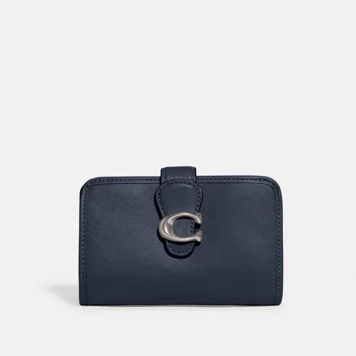 Women Tabby Medium Wallet Silverdenim Coach Large Wallets