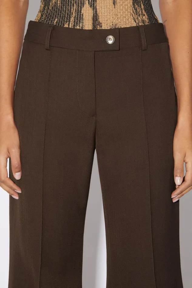 Women Tailored Flared Trousers Chestnut Brown Acne Studios Trousers