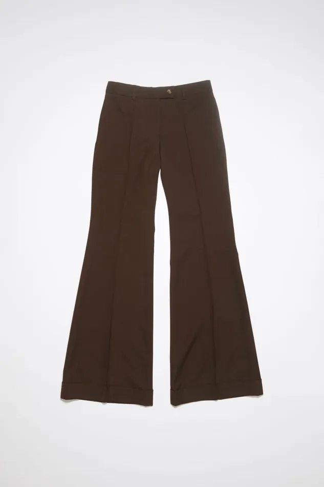 Women Tailored Flared Trousers Chestnut Brown Acne Studios Trousers
