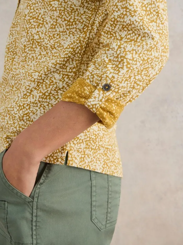 Women TOPS and TEES White Stuff ANNIE LONG SLEEVE PRINTED SHIRT Chartreuse Print Women TOPS and TEES White Stuff ANNIE LONG SLEEVE PRINTED SHIRT Chartreuse Print