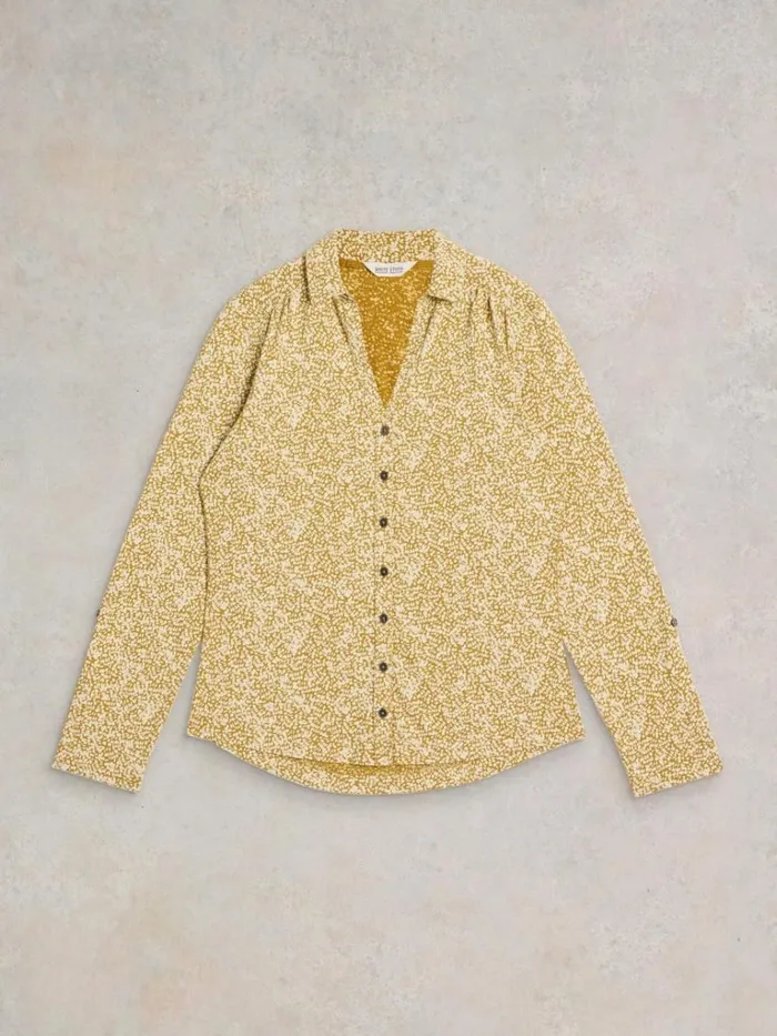 Women TOPS and TEES White Stuff ANNIE LONG SLEEVE PRINTED SHIRT Chartreuse Print Women TOPS and TEES White Stuff ANNIE LONG SLEEVE PRINTED SHIRT Chartreuse Print