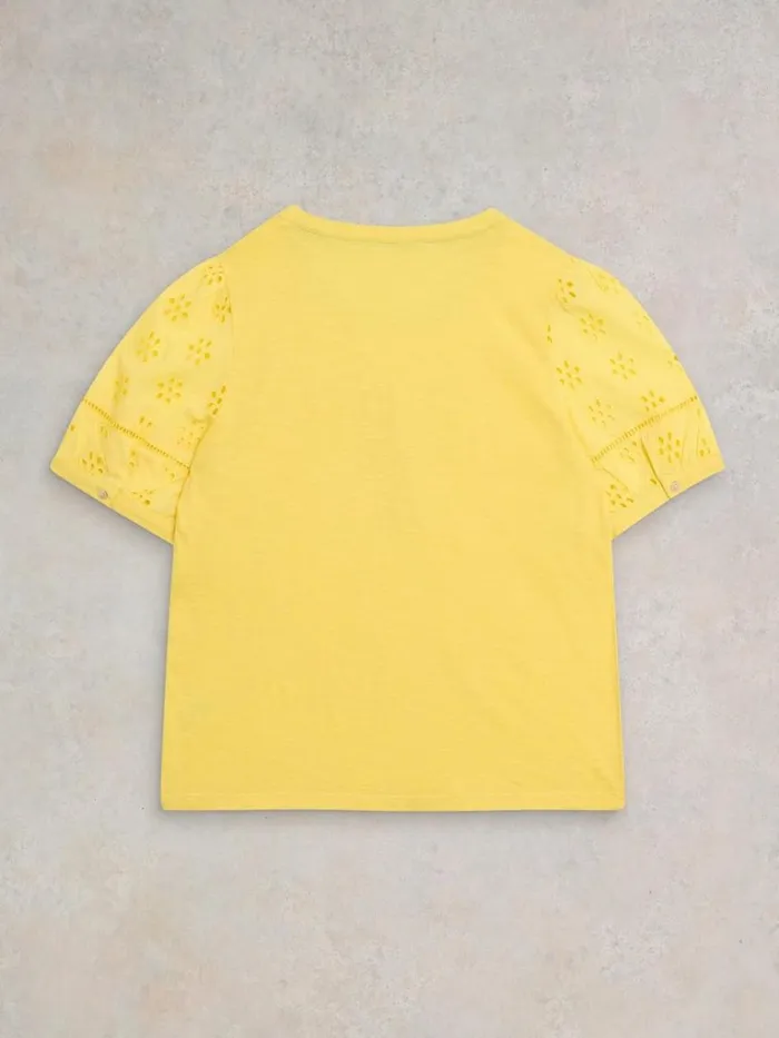 Women TOPS and TEES White Stuff BELLA BRODERIE MIX TOP Bright Yellow Women TOPS and TEES White Stuff BELLA BRODERIE MIX TOP Bright Yellow