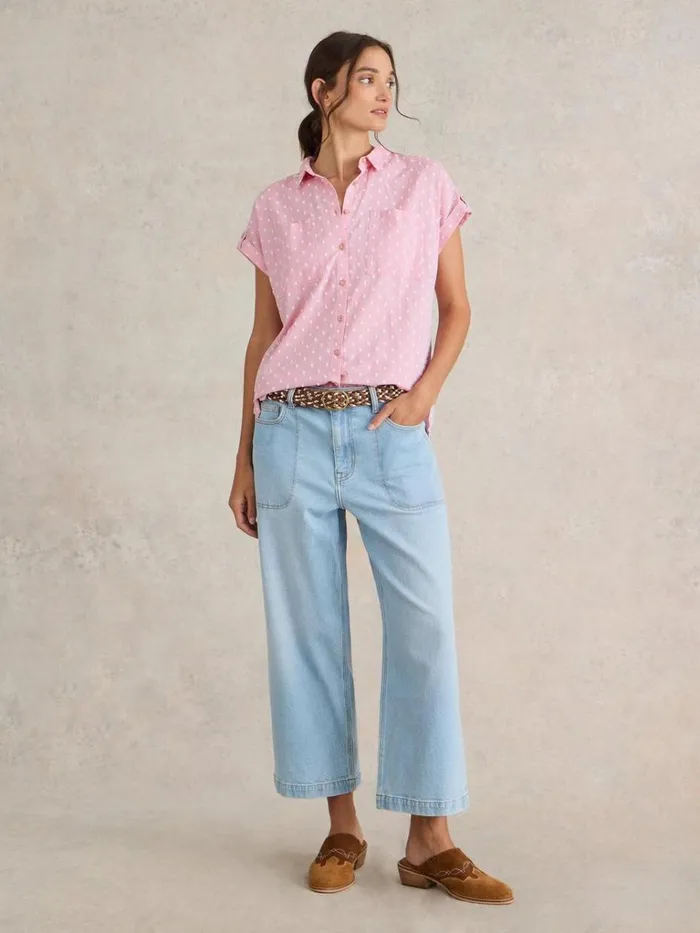 Women TOPS and TEES White Stuff Ellie Organic Cotton Shirt Pink Multi