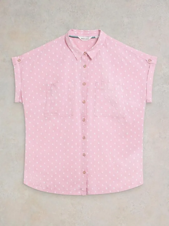 Women TOPS and TEES White Stuff Ellie Organic Cotton Shirt Pink Multi Women TOPS and TEES White Stuff Ellie Organic Cotton Shirt Pink Multi
