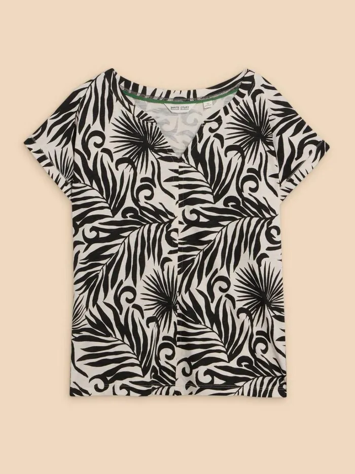 Women TOPS and TEES White Stuff NELLY COTTON NOTCH NECK TEE Black Print Women TOPS and TEES White Stuff NELLY COTTON NOTCH NECK TEE Black Print