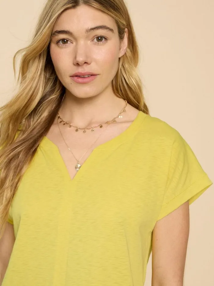 Women TOPS and TEES White Stuff NELLY NOTCH NECK COTTON TEE Bright Yellow Women TOPS and TEES White Stuff NELLY NOTCH NECK COTTON TEE Bright Yellow