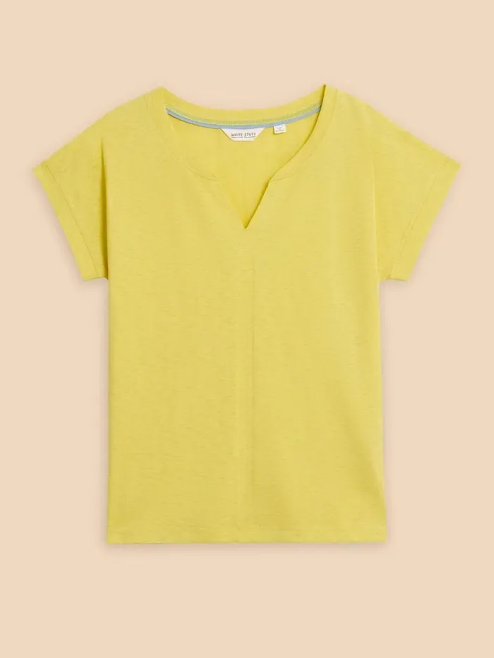Women TOPS and TEES White Stuff NELLY NOTCH NECK COTTON TEE Bright Yellow Women TOPS and TEES White Stuff NELLY NOTCH NECK COTTON TEE Bright Yellow