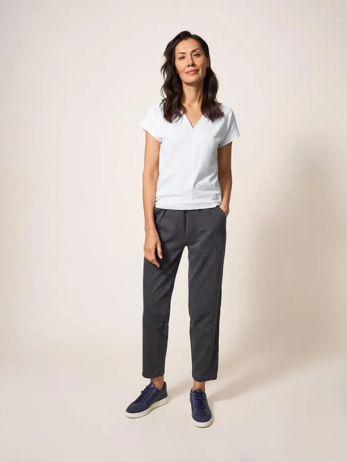 Women TOPS and TEES White Stuff Nelly Notch Neck Tee Natural White