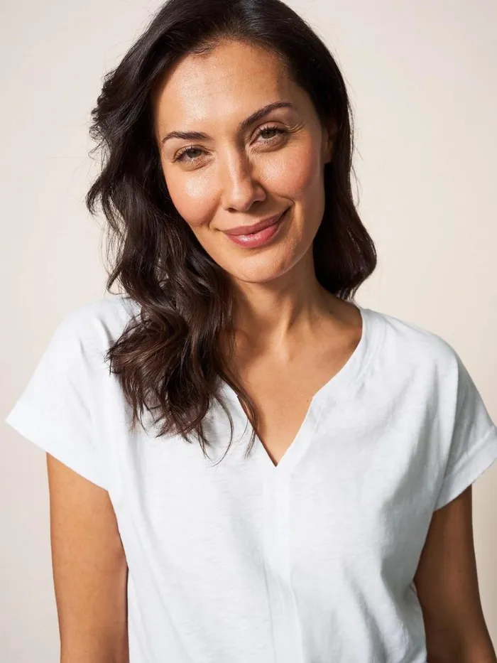 Women TOPS and TEES White Stuff Nelly Notch Neck Tee Natural White Women TOPS and TEES White Stuff Nelly Notch Neck Tee Natural White