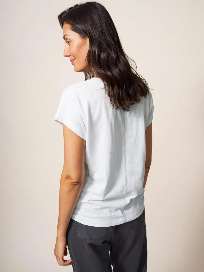 Women TOPS and TEES White Stuff Nelly Notch Neck Tee Natural White Women TOPS and TEES White Stuff Nelly Notch Neck Tee Natural White