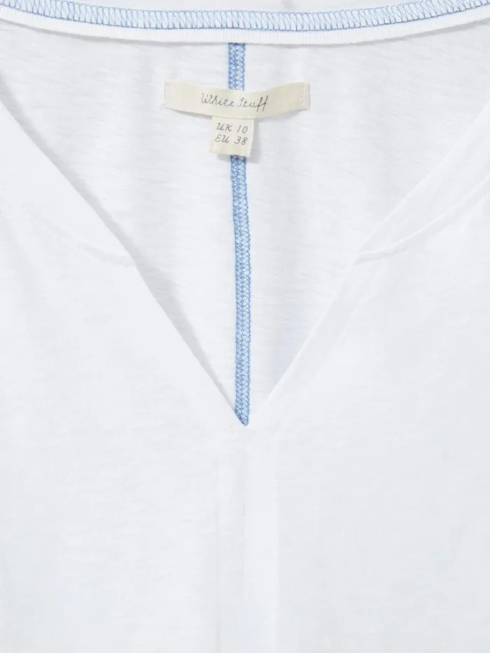 Women TOPS and TEES White Stuff Nelly Notch Neck Tee Natural White Women TOPS and TEES White Stuff Nelly Notch Neck Tee Natural White