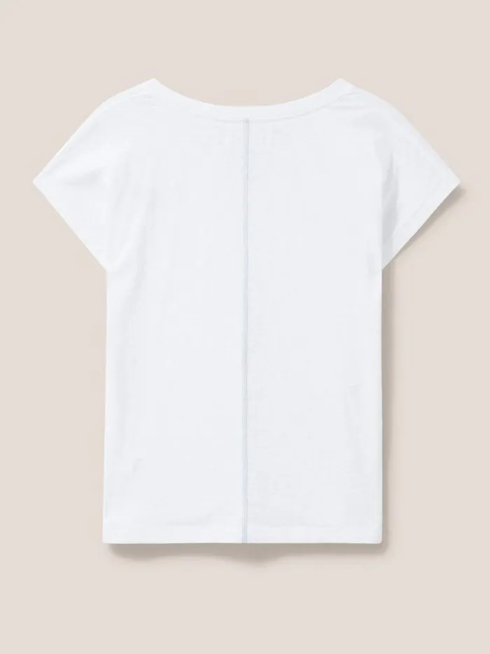 Women TOPS and TEES White Stuff Nelly Notch Neck Tee Natural White Women TOPS and TEES White Stuff Nelly Notch Neck Tee Natural White
