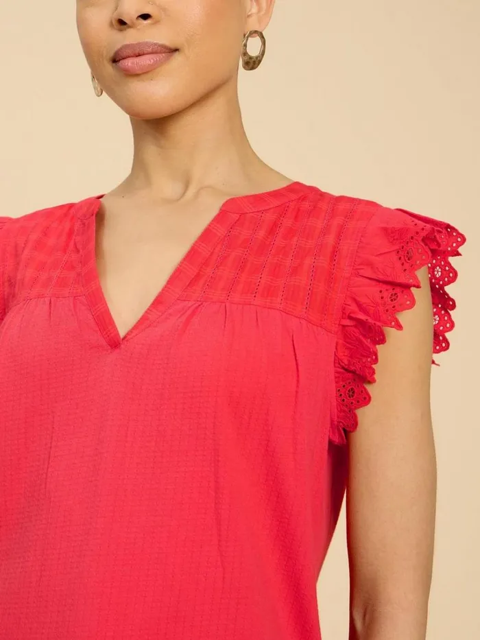 Women TOPS and TEES White Stuff TESSA WOVEN FRILL TOP Bright Orange Women TOPS and TEES White Stuff TESSA WOVEN FRILL TOP Bright Orange