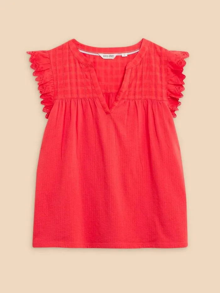 Women TOPS and TEES White Stuff TESSA WOVEN FRILL TOP Bright Orange Women TOPS and TEES White Stuff TESSA WOVEN FRILL TOP Bright Orange