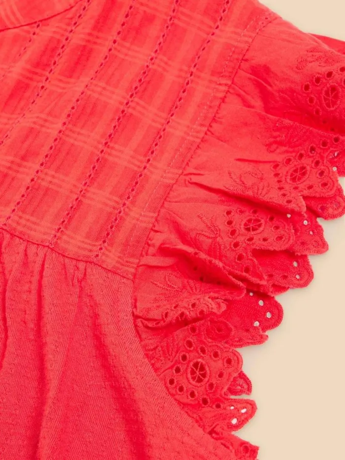 Women TOPS and TEES White Stuff TESSA WOVEN FRILL TOP Bright Orange Women TOPS and TEES White Stuff TESSA WOVEN FRILL TOP Bright Orange
