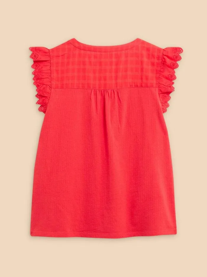 Women TOPS and TEES White Stuff TESSA WOVEN FRILL TOP Bright Orange Women TOPS and TEES White Stuff TESSA WOVEN FRILL TOP Bright Orange